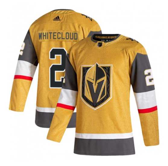 Men%27s Vegas Golden Knights #2 Zach Whitecloud Gold Stitched Jersey Dzhi->vancouver canucks->NHL Jersey